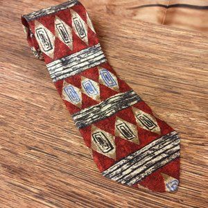 Manzoni Men's Red/Gray 100% Silk Made In Italy Tie